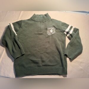 Gymboree Olive Sweater with Football Emblem boys size 8-10 tag missing